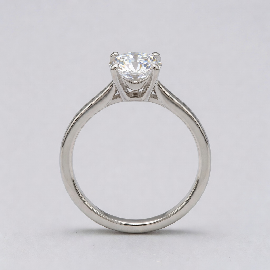 Lab-grown diamond oval solitaire engagement ring